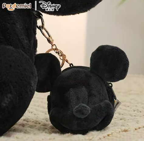 Black Mickey Pouch Keychain
