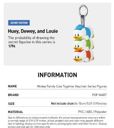 Mickey Family Cute Together Keychain Series Figures