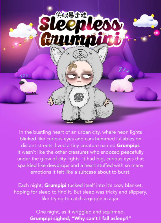 Sleepless Grumpipi Plush Blind Box Keychain