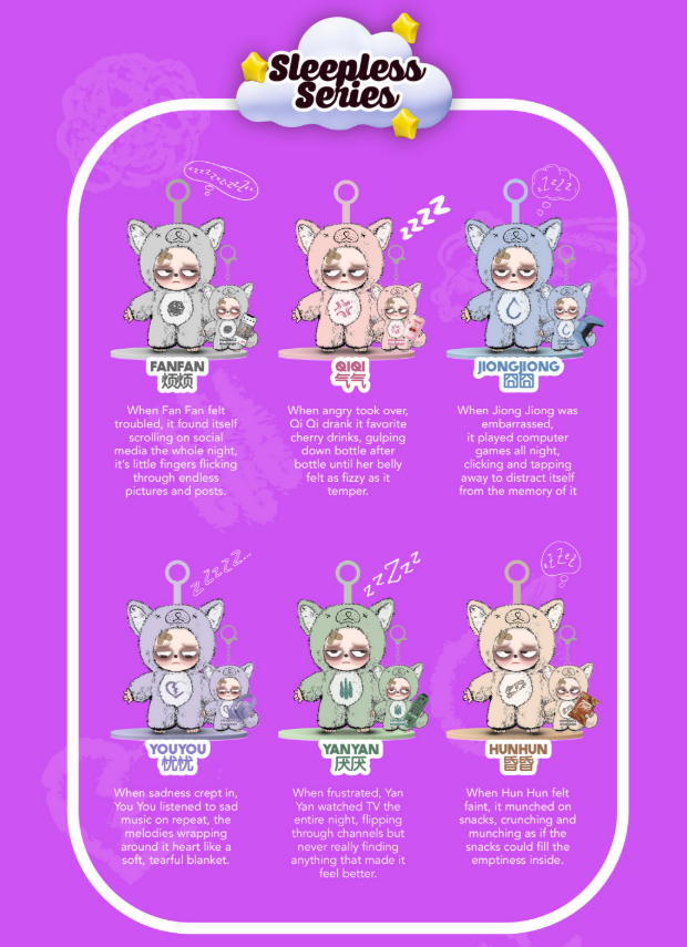 Sleepless Grumpipi Plush Blind Box Keychain