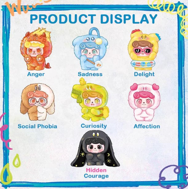Q.Kid Emotional Hairy Monsters Series Plush Blind Box